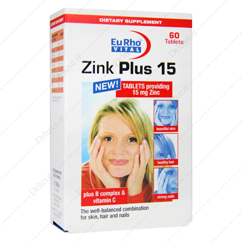 قرص زینک پلاس 15 یورو ویتال، zinc plus قرص